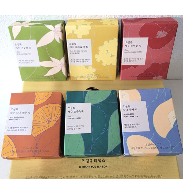 OSULLOC Jeju O Thank You Tea Box 6Flavors x 5EA (30Packs)