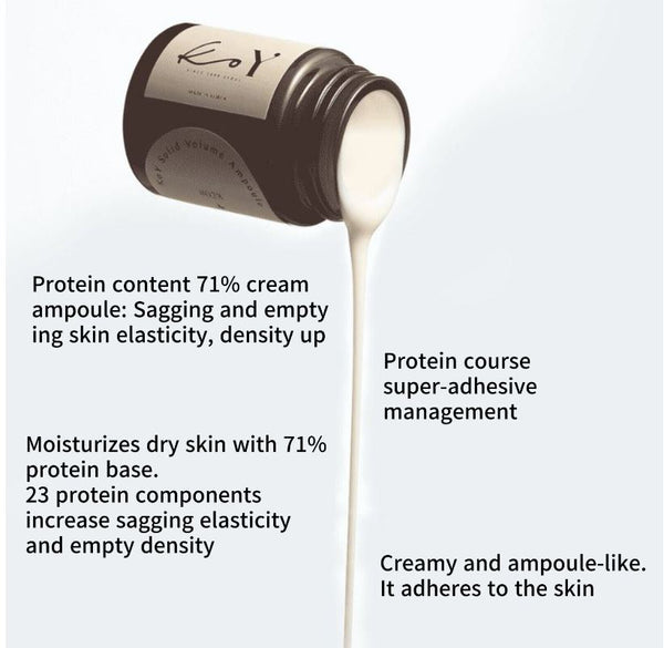 Koy Solid Volume 71% Protein Cream Ampoule 35ml, Core Cream 50ml, Toner 100ml