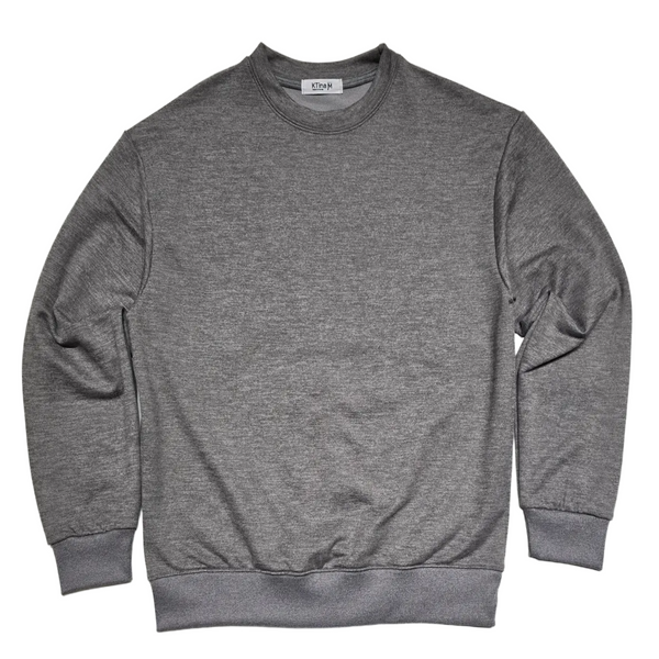 Unisex Basic Solid Two-Tone Gray Melange Soft Peached Activewear Sweatshirt