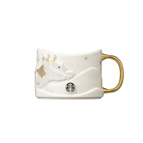 Starbucks Korea 2024 Dragon White Gold Mug 237ml