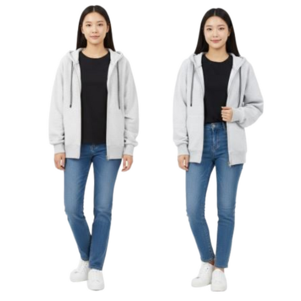 Unisex Premium Solid YKK 2-Way Zip Black Hoodie Recycled Eco-Friendly Fabric Combed Cotton Soft