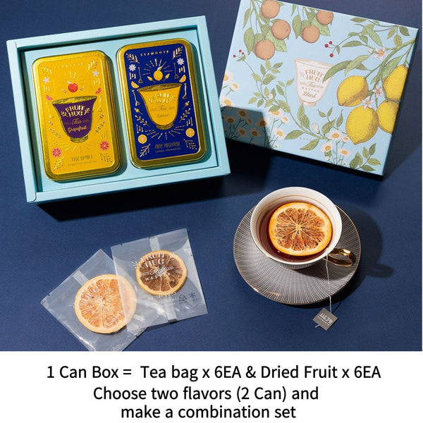 Ssanggye Fruit Hug Tea 2 Can Set Luxurious Tea With Dried Fruit Chips Make Mixed