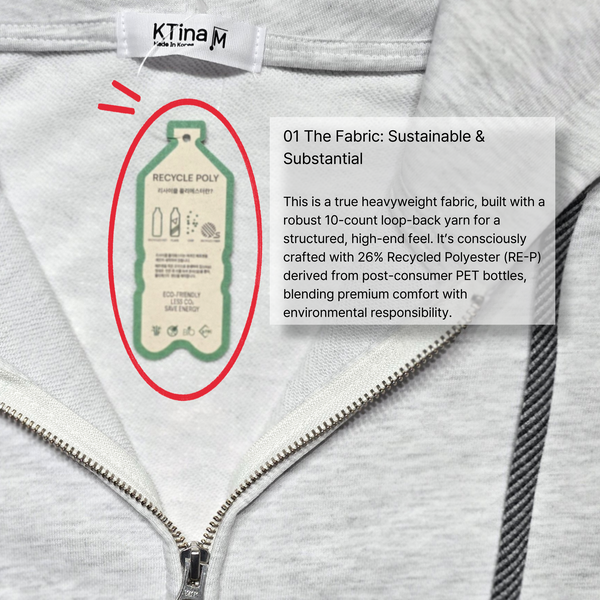 Unisex Premium Solid YKK 2-Way Zip Black Hoodie Recycled Eco-Friendly Fabric Combed Cotton Soft