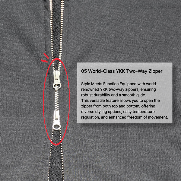 Unisex Premium Cat Lover Heavyweight YKK 2-Way Zip Black Hoodie Recycled Fabric