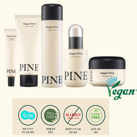 Charmzone Vegan Pine Calming 5 Set Cleanser Toner Serum Cream Eye Cream Special