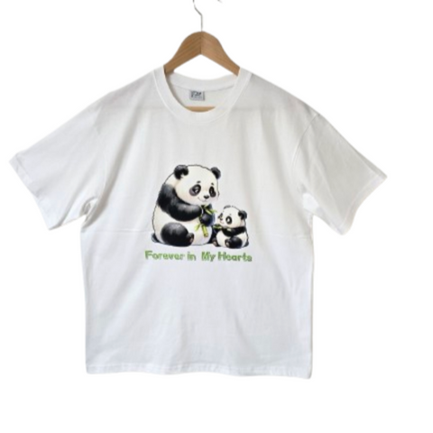 KTina Unisex Cotton 100% Cute Panda Bamboo Family Tee White Shot Sleeve T-Shirt