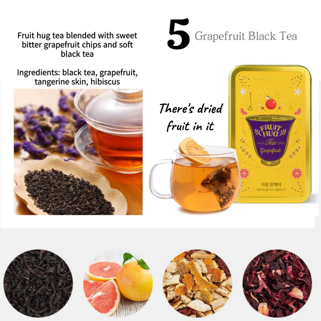 Hug Tea Ssanggye Fruit Hug Tea 2 Cans Set Luxurious Tea With Dried Fruit Chips ...
