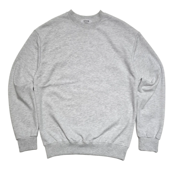 Unisex Plain Light Gray Melange Soft Peached Activewear Solid Sweatshirt