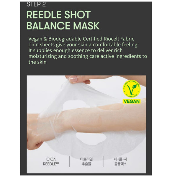 VT Cosmetics Vegan Reedle Shot 100 2 Step Balance Mask 1.5g + 25g / 3EA