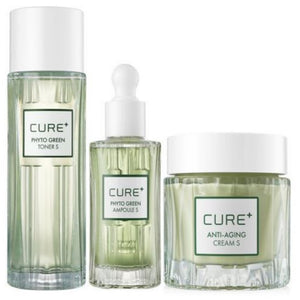 CURE+ Aloe Vera Phyto Green Toner, Ampoule & Anti-aging Cream