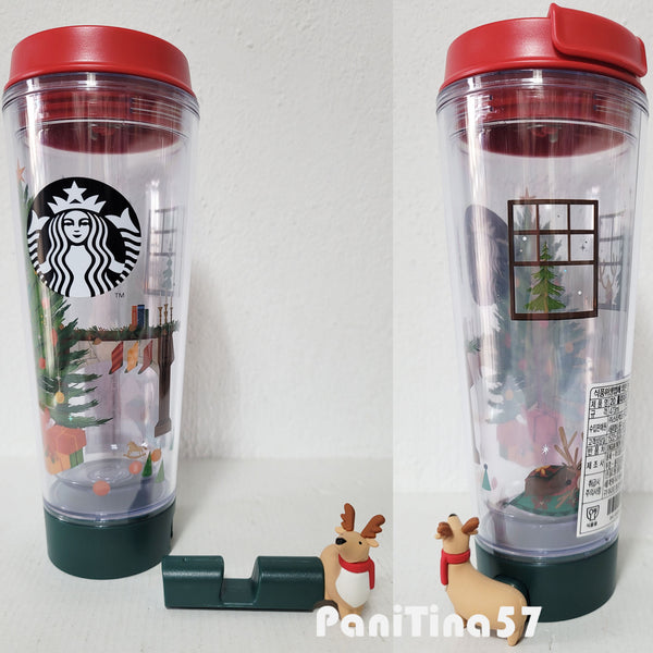 Three Deer Green Eelma And Cell Phone Holder Cold Cup Tumbler 473ml