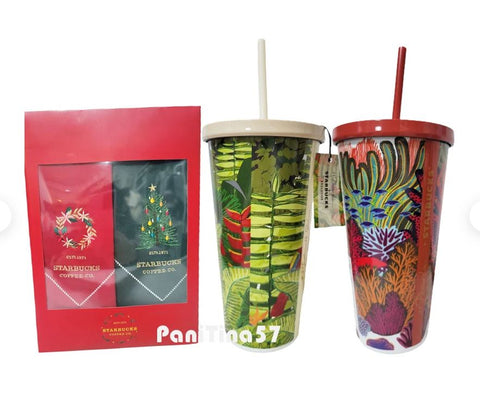 3.1 Phillip LIM Cold Cup Tumbler 473ml and Christmas green & red table