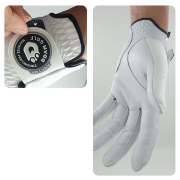 Men's Left-hand Natural Sheepskin Half x 4EA / Full x 3EA Leather Golf Glove