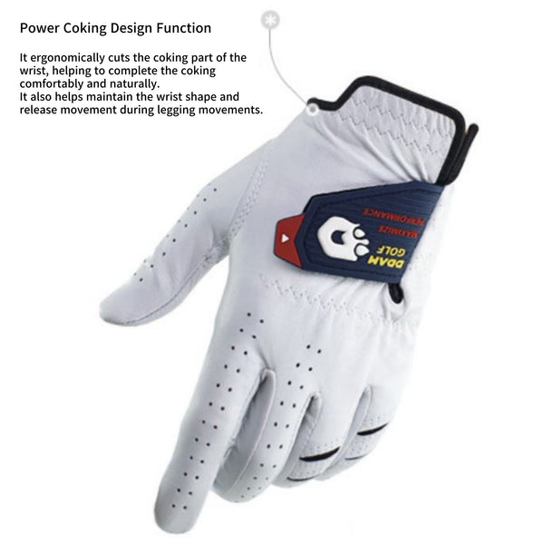 Men's Left-hand Natural Sheepskin Half x 4EA / Full x 3EA Leather Golf Glove