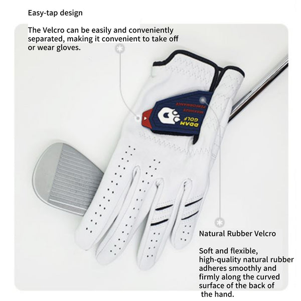 Men's Left-hand Natural Sheepskin Half x 4EA / Full x 3EA Leather Golf Glove