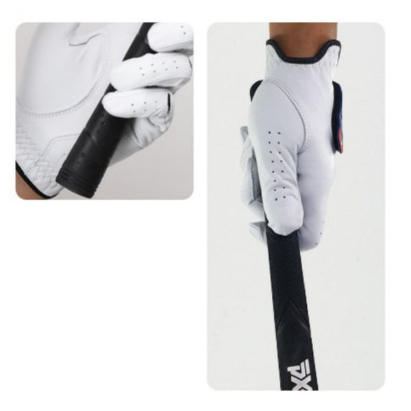 Men's Left-hand Natural Sheepskin Half x 4EA / Full x 3EA Leather Golf Glove