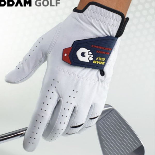 Men's Left-hand Natural Sheepskin Half x 4EA / Full x 3EA Leather Golf Glove