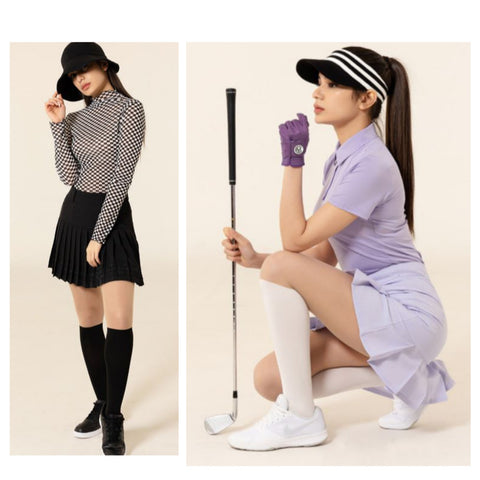 80D Four Seasons UV Protection Two Tone Golf Stockings Under Knees