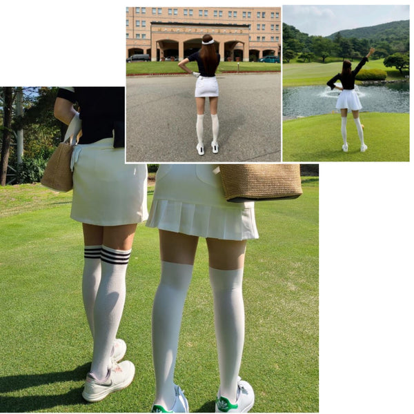 80D Four Seasons UV Protection Two Tone Golf Stockings